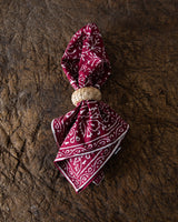 Red Vines Block Print Napkin - Lone Fox
