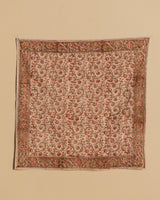 Red Vinyard Kalamkari Cotton Handkerchief / Napkin - Lone Fox