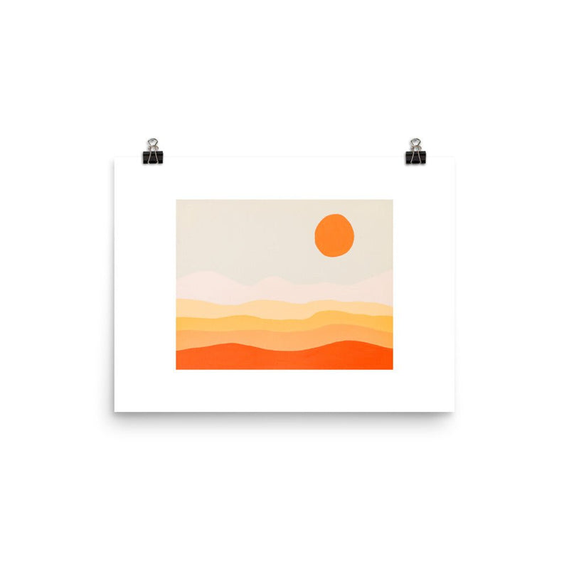 Retro Sunset Art Print - Lone Fox