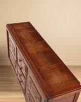 Art Deco Geometric Oak Sideboard Manner of Charles Dudouyt, France, 1940's