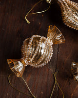 Rhinestone Golden Glass Candy Ornament - Lone Fox