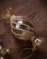 Rhinestone Golden Glass Candy Ornament - Lone Fox