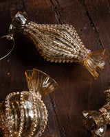 Rhinestone Golden Glass Candy Ornament - Lone Fox