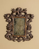 Rococo Carved Wood Mirror with Foxed Glass, Italy, Late 19th Century - Lone Fox