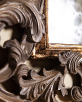 Rococo Carved Wood Mirror with Foxed Glass, Italy, Late 19th Century - Lone Fox