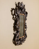 Rococo Carved Wood Mirror with Foxed Glass, Italy, Late 19th Century - Lone Fox