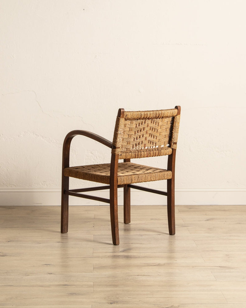Rope & Beech Wood Armchair by Erich Dieckermann, 1950's - Lone Fox