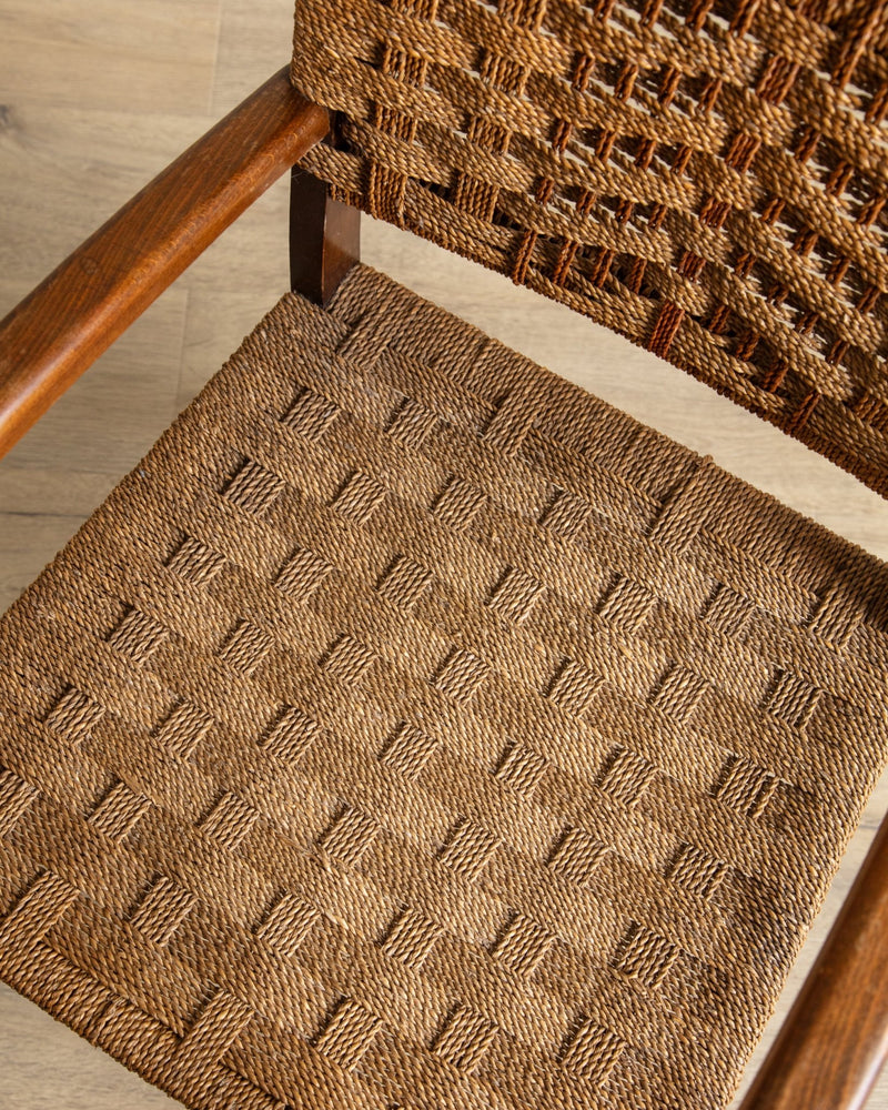 Rope & Beech Wood Armchair by Erich Dieckermann, 1950's - Lone Fox