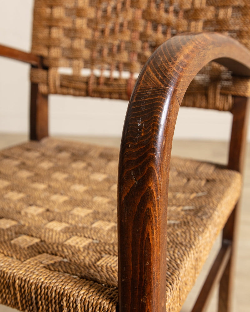 Rope & Beech Wood Armchair by Erich Dieckermann, 1950's - Lone Fox