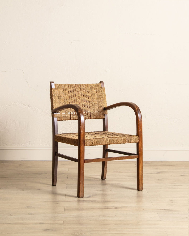 Rope & Beech Wood Armchair by Erich Dieckermann, 1950's - Lone Fox