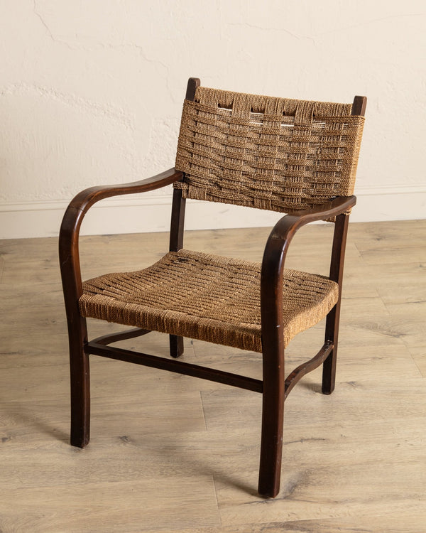 Rope & Beech Wood Armchair by Erich Dieckermann, 1950's - Lone Fox