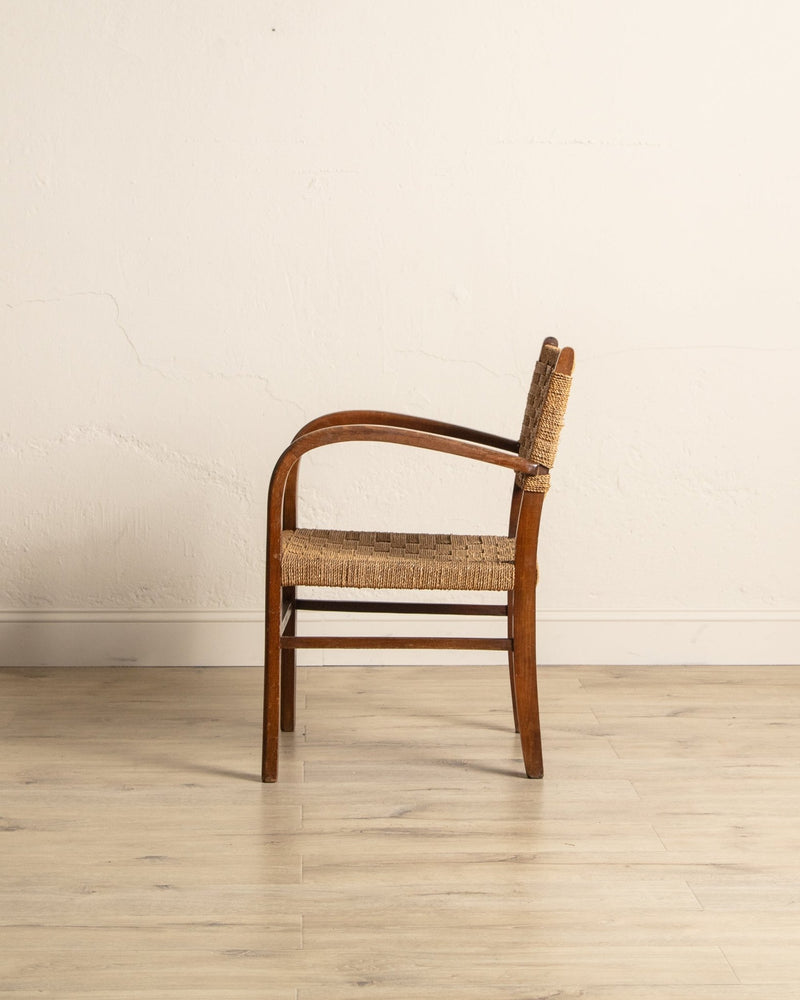 Rope & Beech Wood Armchair by Erich Dieckermann, 1950's - Lone Fox