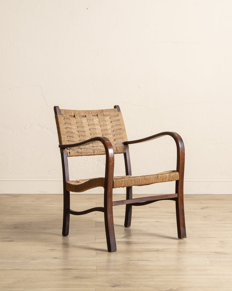 Rope & Beech Wood Armchair by Erich Dieckermann, 1950's - Lone Fox