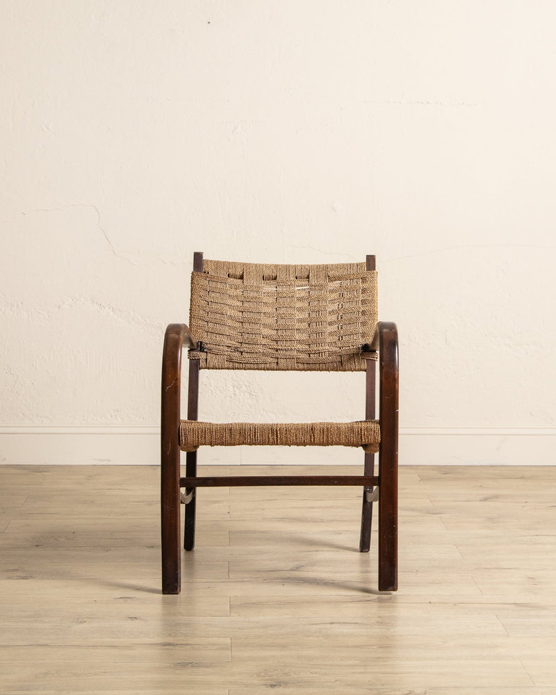 Rope & Beech Wood Armchair by Erich Dieckermann, 1950's - Lone Fox