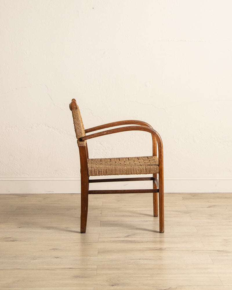 Rope & Beech Wood Armchair by Erich Dieckermann, 1950's - Lone Fox