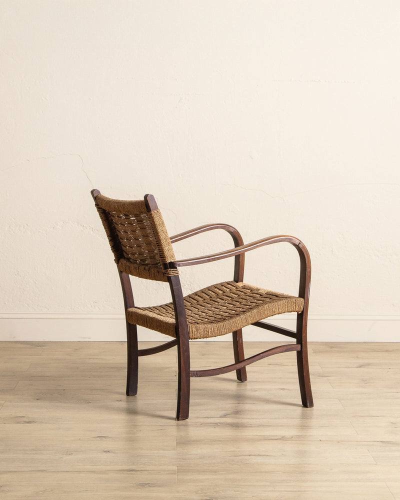 Rope & Beech Wood Armchair by Erich Dieckermann, 1950's - Lone Fox