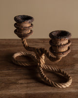 Rope Candleholder by Audoux & Minet, France, 1950's - Lone Fox