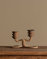 Rope Candleholder by Audoux & Minet, France, 1950's - Lone Fox