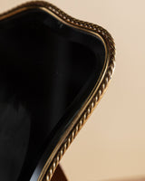 Rope Edge Brass Tabletop Vanity Mirror, Italy, 1950's - Lone Fox