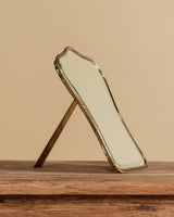 Rope Edge Brass Tabletop Vanity Mirror, Italy, 1950's - Lone Fox