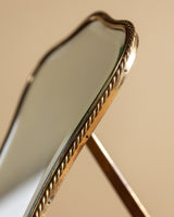 Rope Edge Brass Tabletop Vanity Mirror, Italy, 1950's - Lone Fox