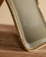 Rope Edge Brass Tabletop Vanity Mirror, Italy, 1950's - Lone Fox