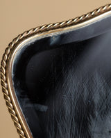 Rope Edge Brass Tabletop Vanity Mirror, Italy, 1950's - Lone Fox