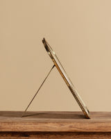 Rope Edge Brass Tabletop Vanity Mirror, Italy, 1950's - Lone Fox