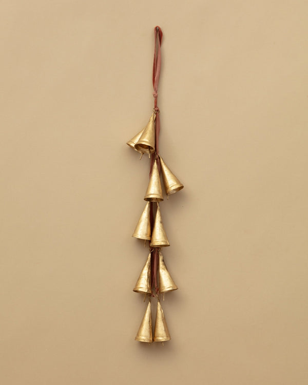 Rose Velvet & Vintage Brass Bell Door Hanger - Lone Fox