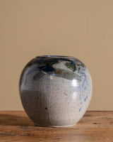 Round Abstract Blue Studio Pottery Vase - Lone Fox