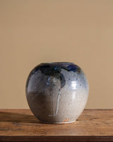 Round Abstract Blue Studio Pottery Vase - Lone Fox