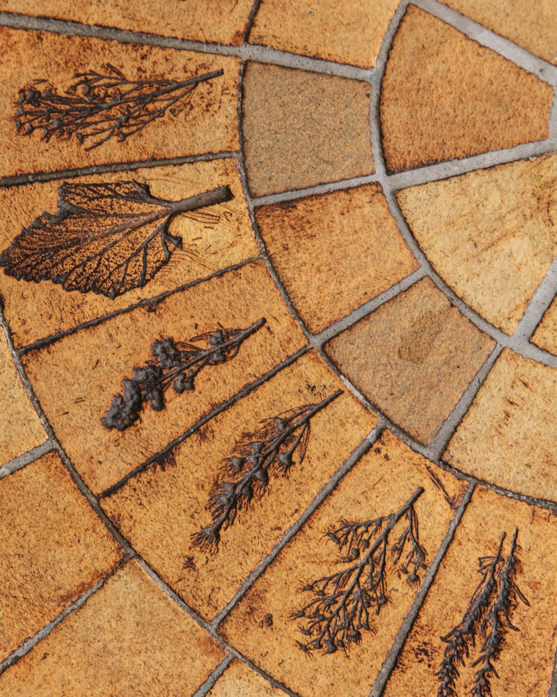 Round Botanical Tile Top Coffee Table by Roger Capron, France, 1965 - Lone Fox