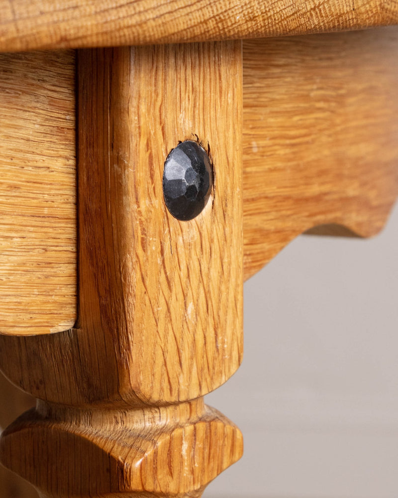 Round / Oval Danish Oak Scalloped Dining Table, 1970's - Lone Fox