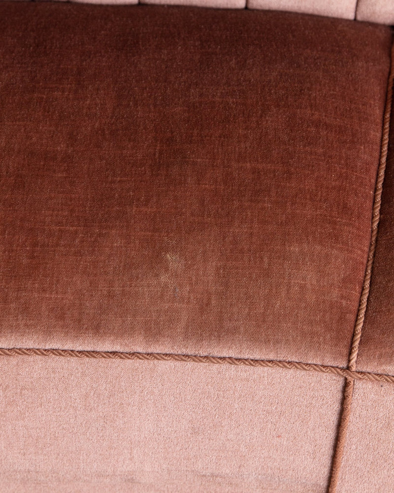 Rounded Back Pink Mohair Tufted Sofa w/ Bun Feet, Sweden, 1960's - Lone Fox