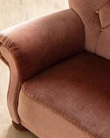 Rounded Back Pink Mohair Tufted Sofa w/ Bun Feet, Sweden, 1960's - Lone Fox