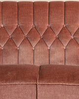 Rounded Back Pink Mohair Tufted Sofa w/ Bun Feet, Sweden, 1960's - Lone Fox