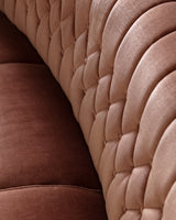 Rounded Back Pink Mohair Tufted Sofa w/ Bun Feet, Sweden, 1960's - Lone Fox