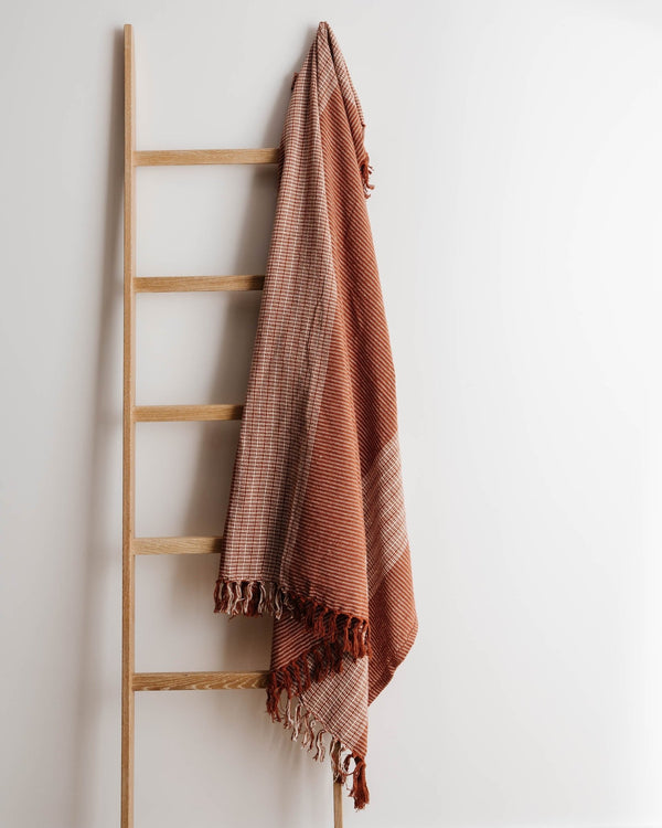 Ruled Terracotta Throw - Lone Fox