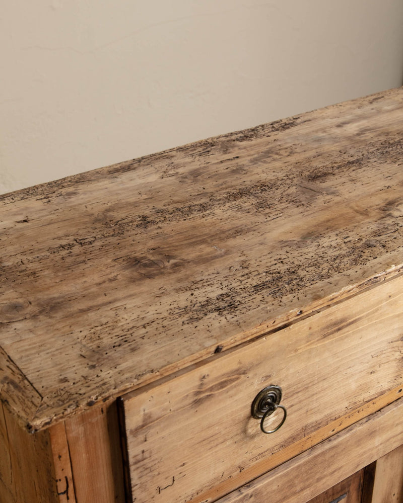Rustic Aged European Pine Cabinet - Lone Fox