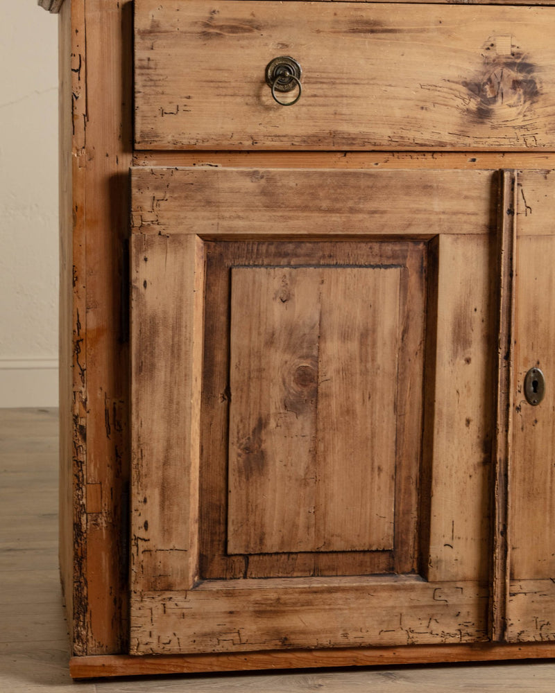 Rustic Aged European Pine Cabinet - Lone Fox