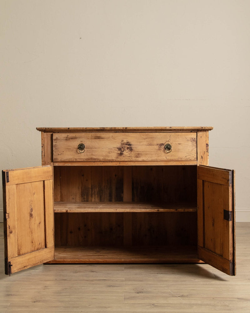 Rustic Aged European Pine Cabinet - Lone Fox