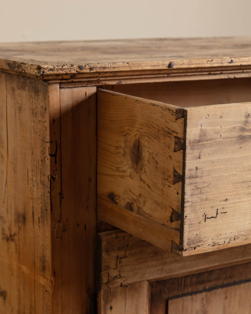 Rustic Aged European Pine Cabinet - Lone Fox