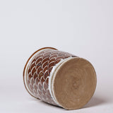 Rustic Copper Glazed Dragon Scale Porcelain Cachepot - Lone Fox