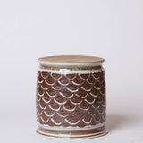 Rustic Copper Glazed Dragon Scale Porcelain Cachepot - Lone Fox