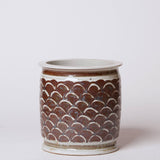 Rustic Copper Glazed Dragon Scale Porcelain Cachepot - Lone Fox