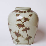 Rustic Copper Glazed Porcelain Bamboo Jar - Lone Fox