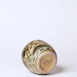 Rustic Porcelain Crane and Deer Round Vase - Lone Fox