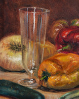 Rustic Vegetable Still Life Oil Painting, Italy, 1970s - Lone Fox