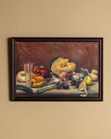 Rustic Vegetable Still Life Oil Painting, Italy, 1970s - Lone Fox