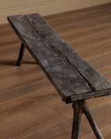 Rustic Weathered Oak Bench w/ Branch Legs, Sweden, 19th Century - Lone Fox